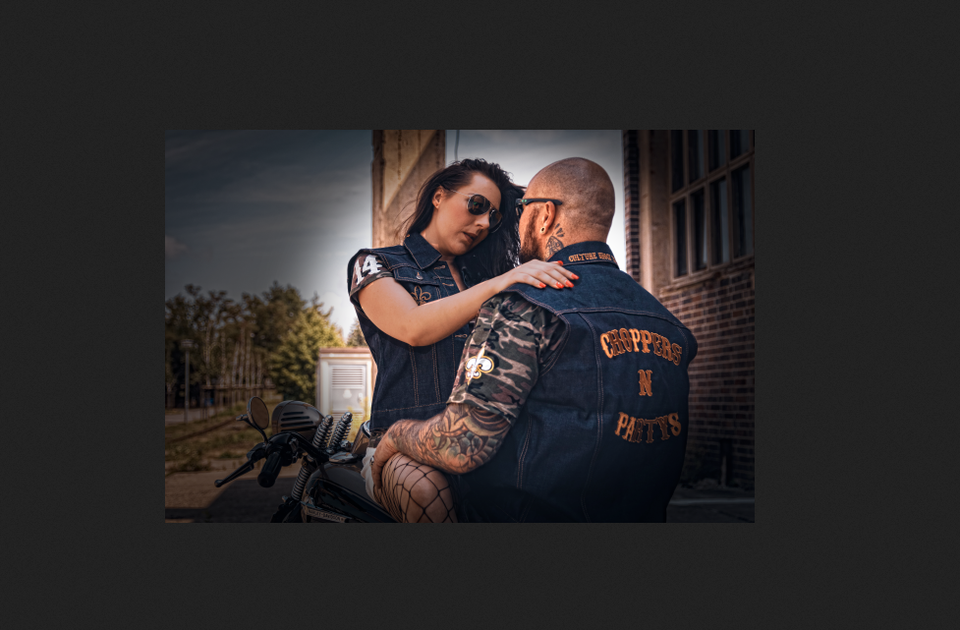 CnP Choppers n Partys Old School Jeansweste Denim Bestickt (Herren)