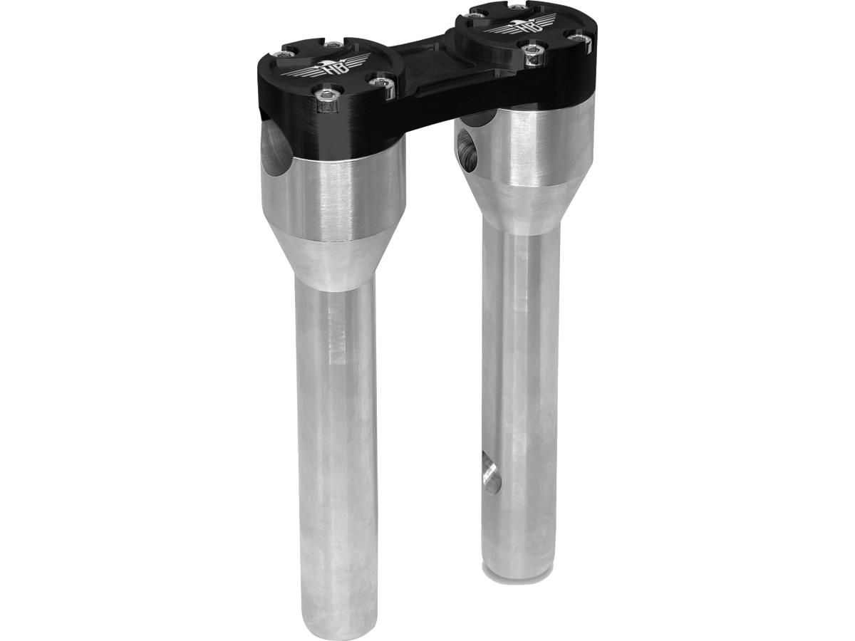 8" Clubstyle Straight Risers With Black Clamp Silver 1"