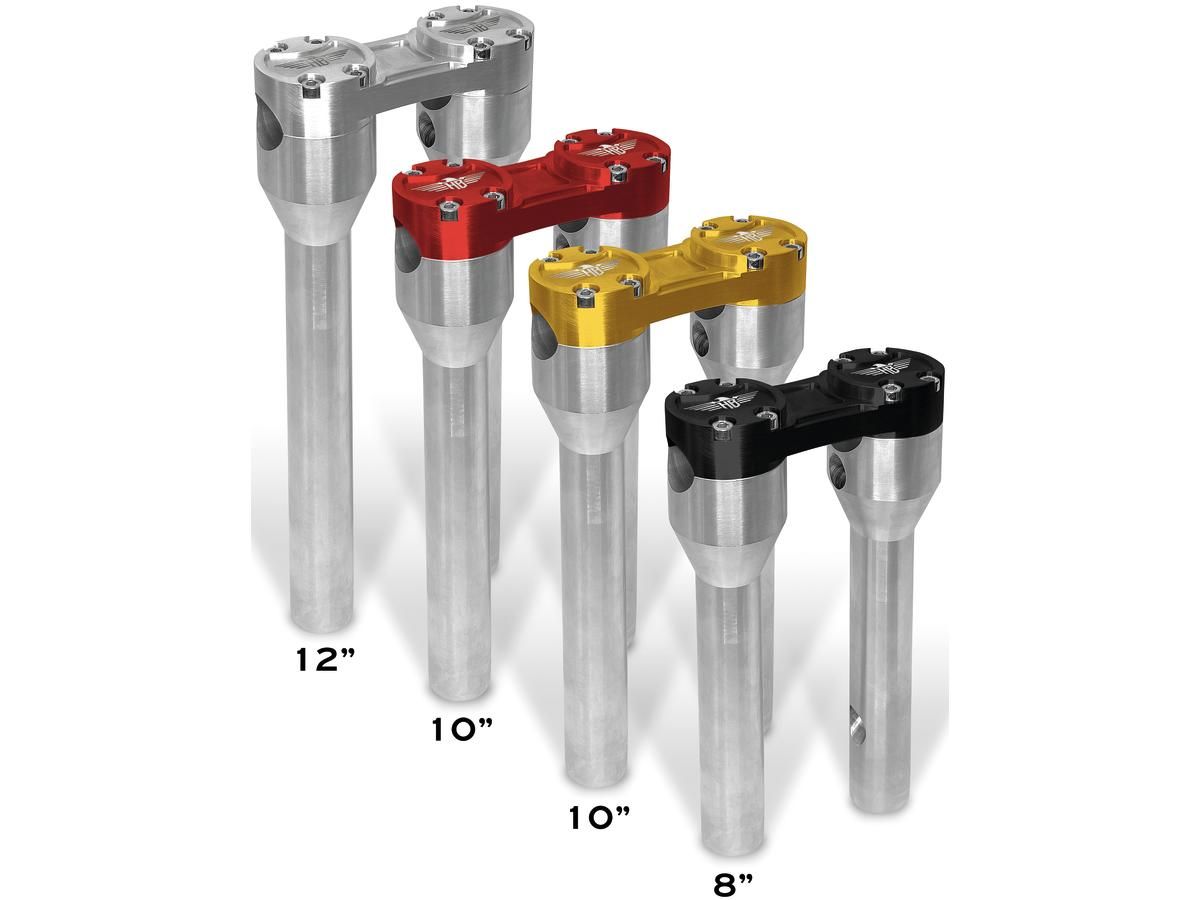 10" Clubstyle Pullback Risers With Red Clamp Black 1 1/4"