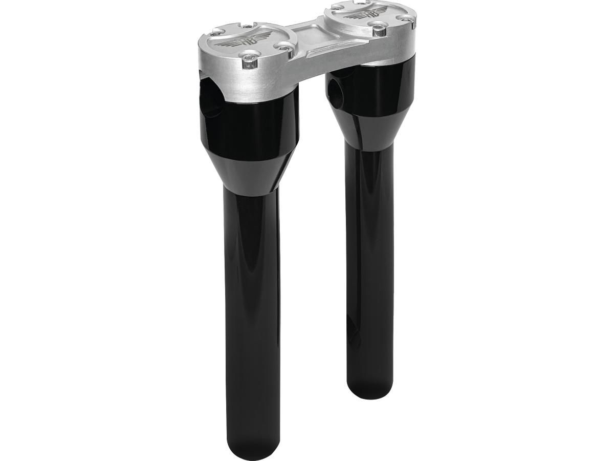 10" Clubstyle Straight Risers With Silver Clamp Black 1"