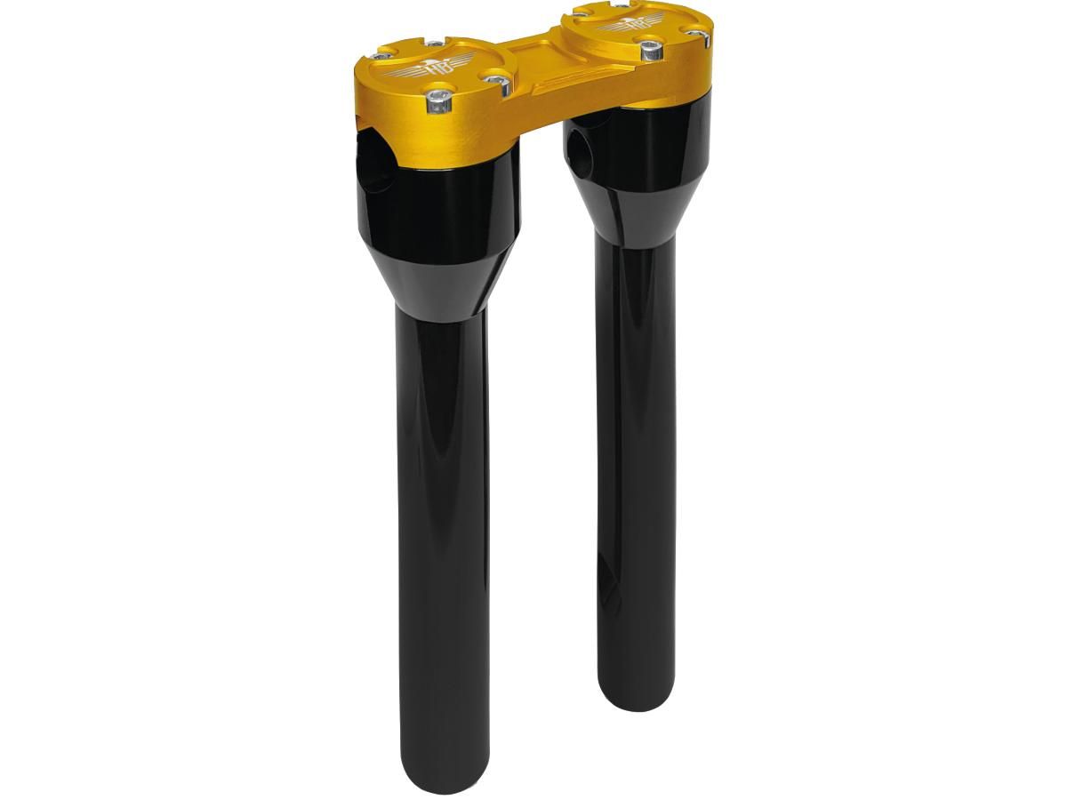 12" Clubstyle Straight Risers With Gold Clamp Black 1"
