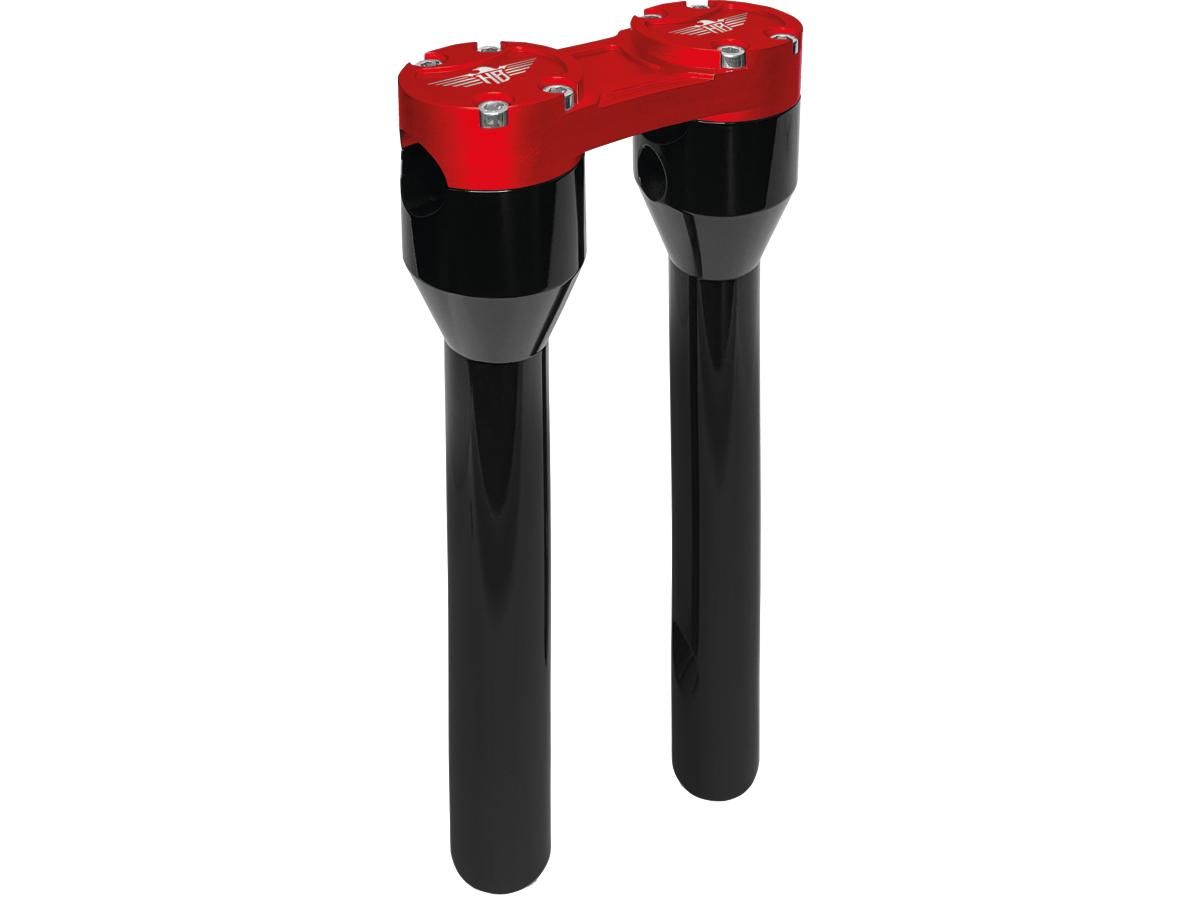12" Clubstyle Straight Risers With Red Clamp Black 1"