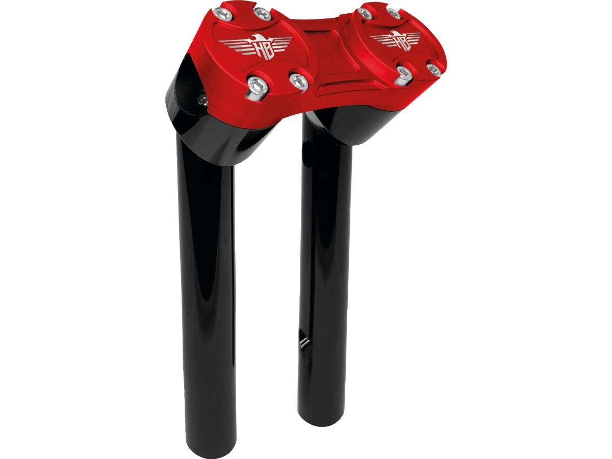8" Clubstyle Pullback Risers With Red Clamp Black 1"