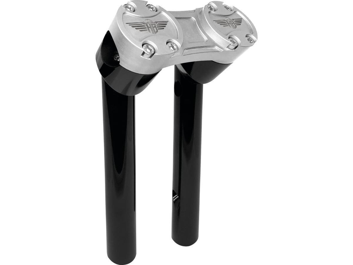 8" Clubstyle Pullback Risers With Silver Clamp Black 1"