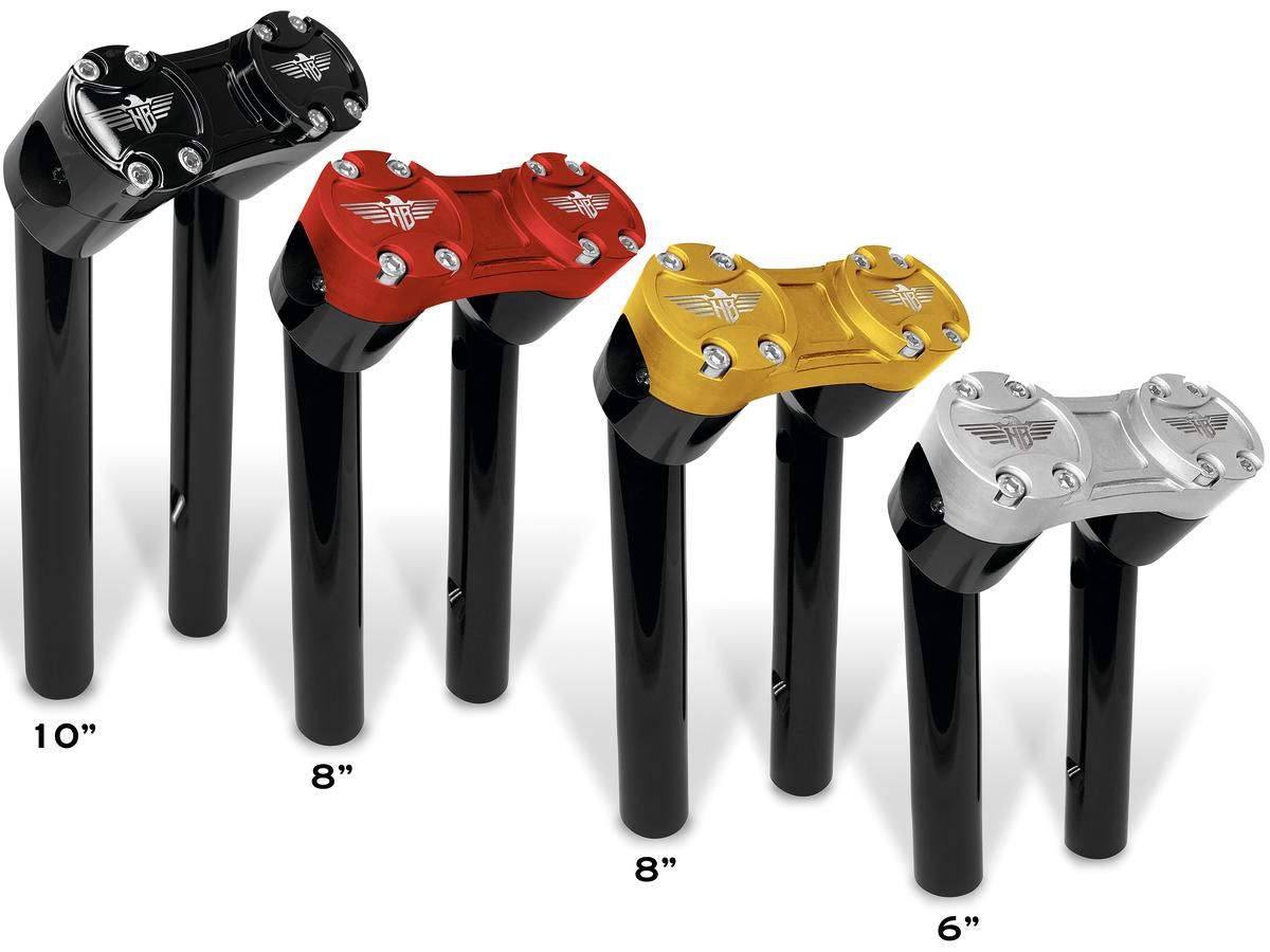 10" Clubstyle Pullback Risers With Silver Clamp Black 1"