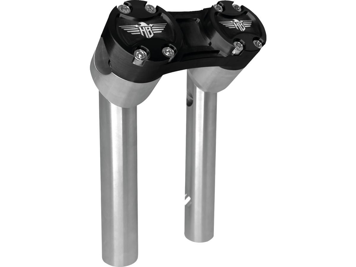 6" Clubstyle Pullback Risers With Black Clamp Silver 1 1/4"