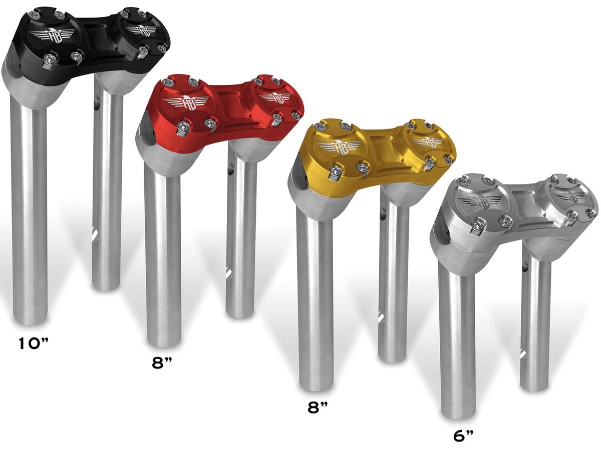 6" Clubstyle Pullback Risers With Black Clamp Silver 1 1/4"