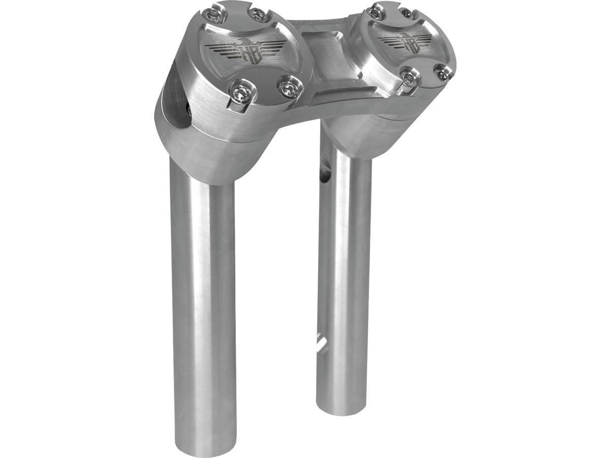 6" Clubstyle Pullback Risers With Silver Clamp Silver 1 1/4"